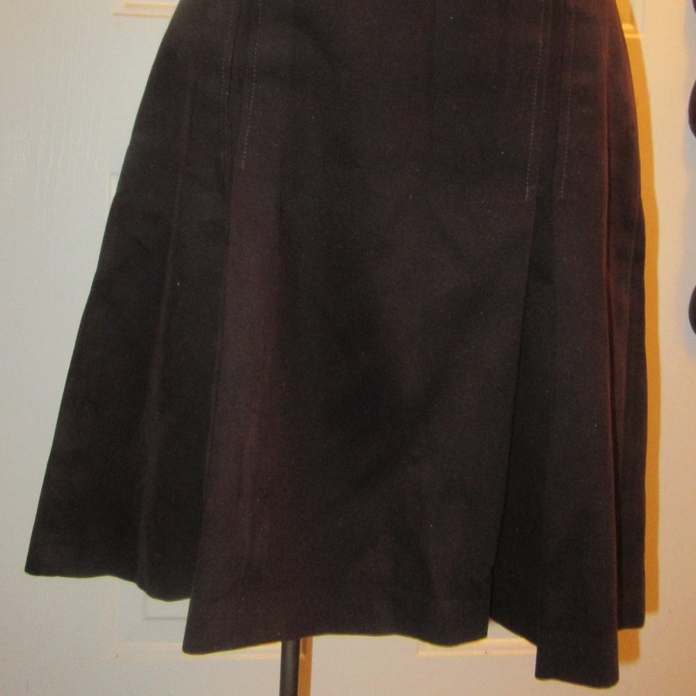 Zara Basic A-Line Black Brushed Cotton Skirt With… - image 2